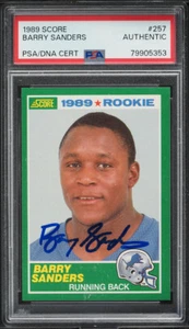 1989 Score #257 Barry Sanders Rookie RC Autograph 🏈 HOF 🔥PSA Authentic Auto🔥 - Picture 1 of 2