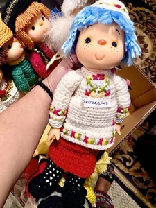 Vtg Dumplin Doll Retro 1980’s Crochet SWITZERLAND Around The World Doll 14” - Picture 1 of 1