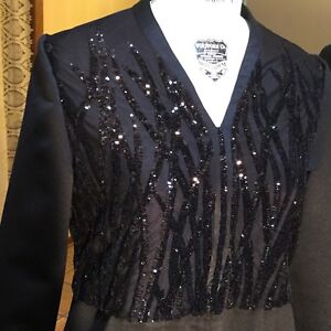 Elegant Fancy Black Beaded Abaya Dress Long Sleeve Maxi Women's Design Size14
