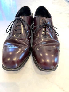 Zapatos Oxford Florsheim Para Hombre Talla 9D Marrón/Cuero Sangre de Buey Puntera - Imagen 1 de 6