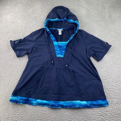 Sudadera con Capucha Catherines para Mujer 1X 18W 20W Azul Cordón Bolsillo Pullover C Foto 1 de 4