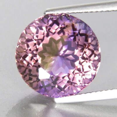 Pedra preciosa decorativa 100% natural ametrina 14 mm redonda corte flor 10,91 ct - Imagem 1 de 4