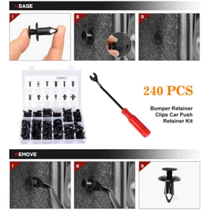 240 clips para coche camión pin de retención de empuje clip de remache panel de moldeo carrocería surtido - Imagen 1 de 10