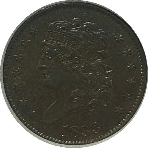 1833 Half Cent Gem BU Cover