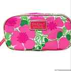 Lily Pulitzer Zip Clutch Cosmetic Bag Purse Brand New! HOT PINK FLORAL