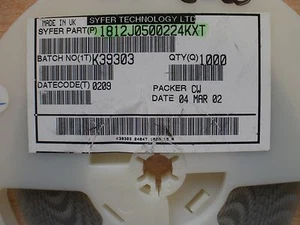1812 SMT capacitor 0.22uF220nf 50V X7R 10% 1812J0500224KXT 30 pieces Z688 - Picture 1 of 1