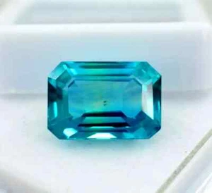Blue Aquamarine Emerald Cut 12 Ct Santa Maria Loose Certified Natural Gemstone - Picture 1 of 6