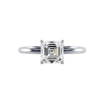 950 Engagement Ring 2.00 Ct Asscher Cut Lab Created Diamond Women  IGI Platinum - Image 1 of 4