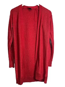 DKNY Damen Glitzer offene Strickjacke Pullover, Pailletten rot, XS - Bild 1 von 12