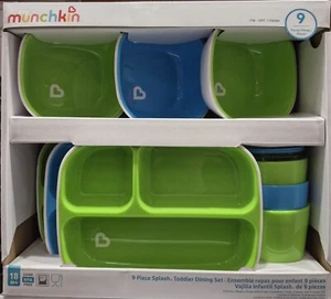 Munchkin 9 Piece No Slip Toddler Dining Set, BPA Free - Picture 1 of 2