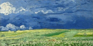 Póster de pintura Vincent van Gogh campo de trigo bajo nubes de trueno impresión artística - Imagen 1 de 1