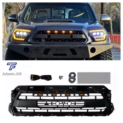 Front Grille For 2012 2013 2014 2015 Tacoma Matte Black Bumper Grille ABS W/LEDs Foto 1 de 4