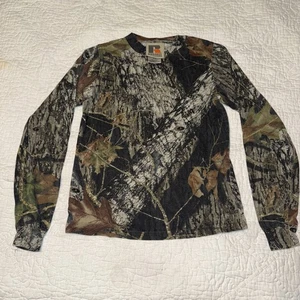 Russell Outdoors Shirt Youth Medium Camo Mossy Oak Long Sleeve Hunting.  T052 - Picture 1 of 6