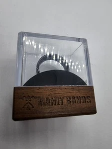 Size 11.5 Manly Bands The "RockStar" Tungsten , w/ Black Plated Sleeve and Sides - Picture 1 of 11