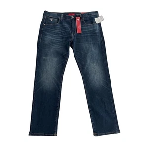 GUESS Los Angeles Vermont SLIM FIT Straight Leg Jeans Biru Wash 36x30 Stretch - Bild 1 von 7