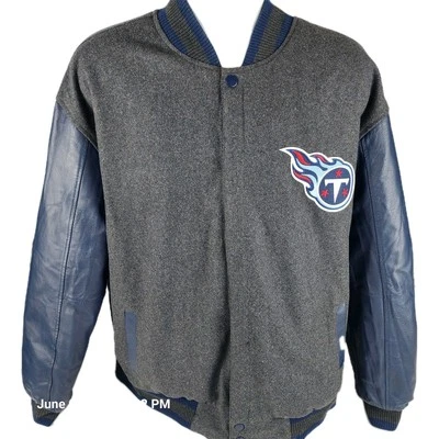 Chaqueta Abrigo Universitario Reversible De Colección Tennessee Titans Para Hombre 2XL Cuero Lana Foto 1 de 4