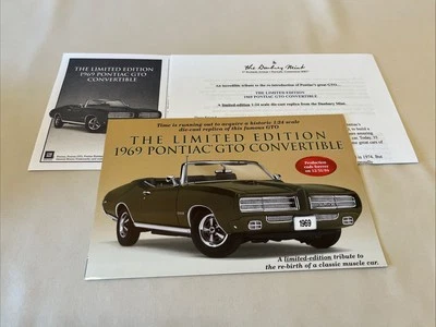 Danbury Mint 1969 Pontiac GTO Convertible Brochure Paperwork Only 1:24 - Image 1 of 4