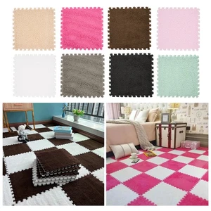 12PCS Square Splicing Floor Tiles Soft Plush Foam Interlocking Carpet Tiles - Picture 1 of 81