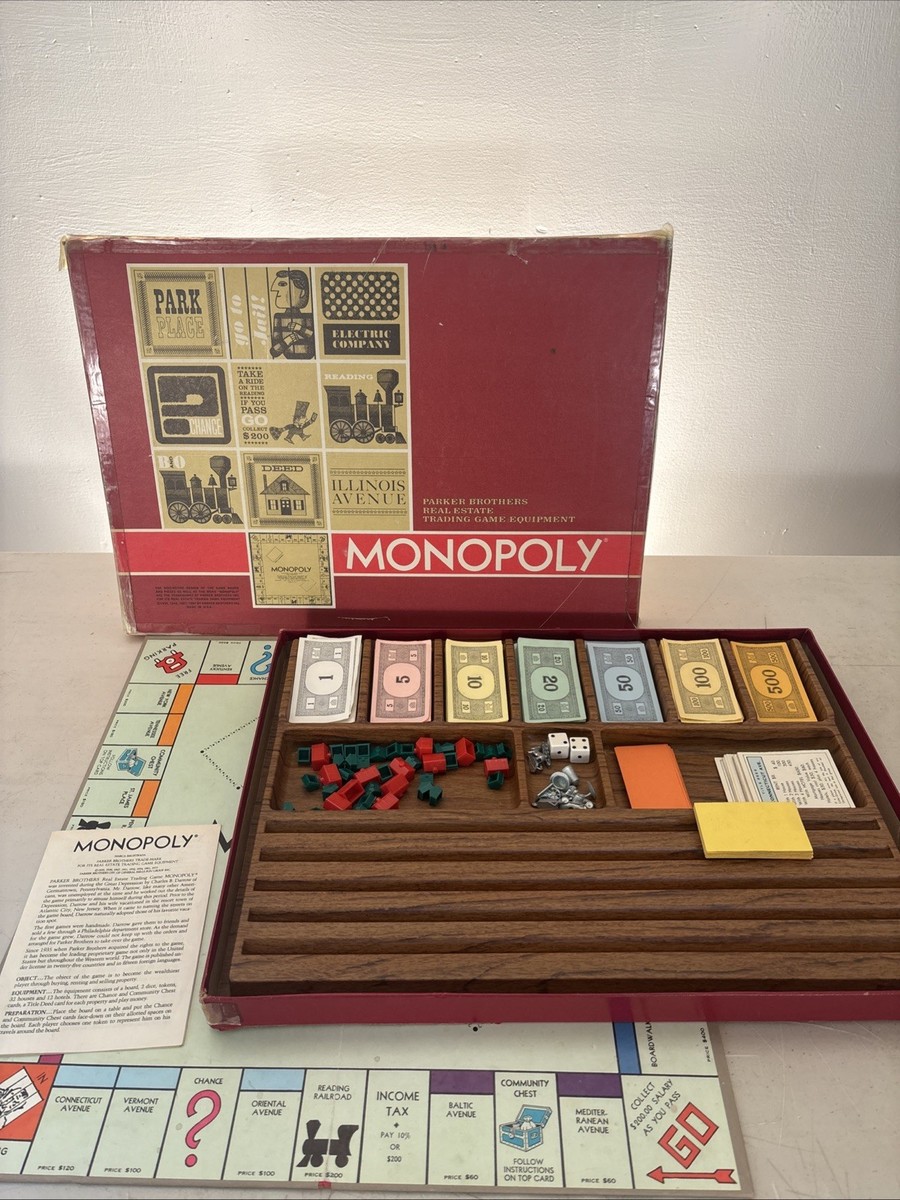 Monopoly Board 1964 Vintage Manufacture Board & Traditional