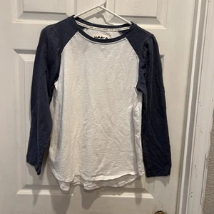 Peace Love World Slub Knit Princess Sleeve Tee Gray And White Medium - Picture 1 of 6