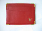 NEW MENS LADIES ROLEX RED LEATHER ID BUSINESS CARD CREDIT CARD HOLDER WALLET