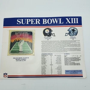 Super Bowl XIII Patch Steelers Cowboys Willabee & Ward NFL Football - Picture 1 of 7
