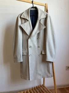 Suitsupply Beige/Gray Wool Blend Double Breasted Coat Size EUR 48R/ UK/US 38R - Picture 1 of 15