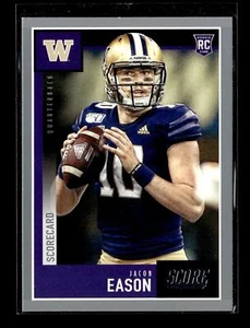 2020 Score Scorecard #354 Jacob Eason RC Washington Huskies - Picture 1 of 2