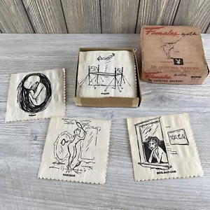 Vintage 1956 Playboy Cocktail Napkins Females by Cole Illustrated Pink Box - Picture 1 of 22