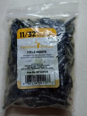 Trophy Ridge Field Points 125 Grain 11/32" 100 Ct. Bulk Pack Target Practice Bow - Image 1 of 2