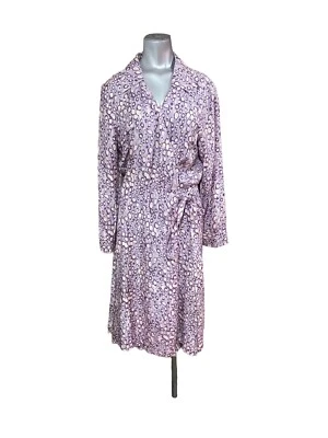 Vintage Bob Mackie Purple Wrap Dress 10 Petite 100% Silk Women’s - Image 1 of 4