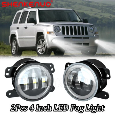 Pair Bumper LED Fog Lights Fit For Jeep Patriot 2007 2008 2009 2010-2016 2017 - Imagem 1 de 4