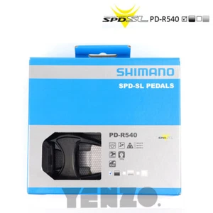 SHIMANO SPD-SL Pedals PD-R540 Road Bike Black 9/16 Self-Holding & SM-SH11 Cleats - Picture 1 of 4