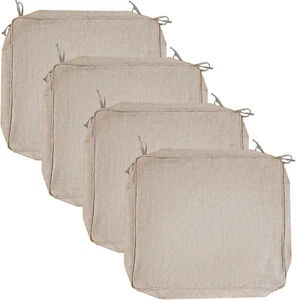 Outdoor Patio Cushion Covers Set of 4 Chair Seat Washable Covers Water Resistant - Picture 1 of 12