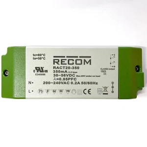 RECOM RACT20-350 DIMMABLE LED DRIVER - 350 mA 30-56V DC CLASS 2 - Picture 1 of 2