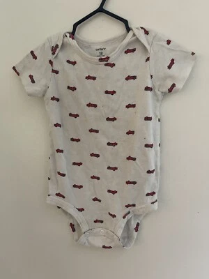 Body Carter’s Baby Boys Rojo Camión de Bomberos 100% Algodón Manga Corta Blanco 18 M  Foto 1 de 4