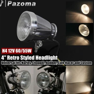 Motorcycle Chrome 4 Inch Headlight Spotlight Bullet Aluminum For Harley Choppers - Picture 1 of 12
