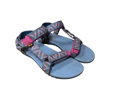 Teva Hurricane Sandals Big Kids Unisex Youth 4 Adjustable Blue Pink FM1221K - Image 1 of 4