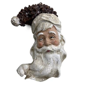 Santa Pine Cone Ornament 6" Polystone - Picture 1 of 7