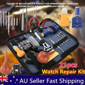 21X Watch Repair Kit Professional Watch Battery Replacement Watch Tools Kit Bag - Picture 1 of 11