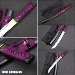 52cm Autodefensa Tanto 1095 Acero Japonés Unokubitsukuri Espadas Cortas Cuchillo - Imagen 1 de 12