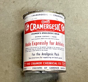 Balsamo/unguento analgesico cramergesico vintage Tin Cramer's fatto per atleti, USA - Foto 1 di 13