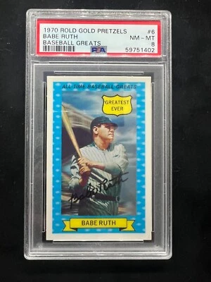  1970 Rold Gold Pretzels Baseball Greats 3-D Babe Ruth #6 Yankees HOF - PSA 8  - Image 1 of 2