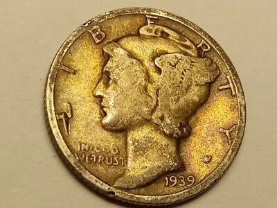 1939-S Mercury Dime Cud Error Obverse. - Image 1 of 4