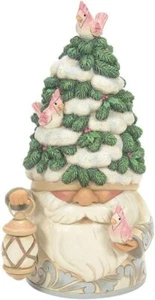 Sombrero de árbol de hoja perenne Jim Shore Four Seasons White Woodland abeto festivo gnomo - Imagen 1 de 5