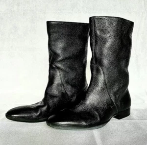 NWOT MENS BALLY BLACK LEATHER BOOTS US8.5 Made In Italy - Picture 1 of 14
