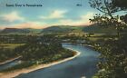 Vintage Postkarte 1930er Jahre Scenic River in PA Pennsylvania