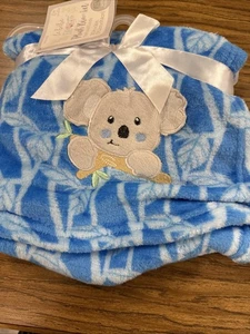 Babydecke Bär blau Plüsch 30 x 36  - Bild 1 von 8