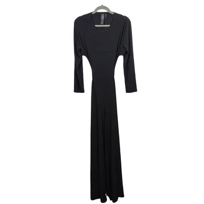 Mono Norma Kamali manga larga corte lateral para mujer grande negro nuevo con etiquetas de una pieza Foto 1 de 4