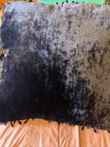 Midnight Blue Samt 2 Kissen mit Kunststoff Midnight Blue Quasten jedes Zimmer - Bild 1 von 9